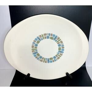 Mid Century Modern Canonsburg Pottery Temporama 13.5" Retro Serving Platter USA